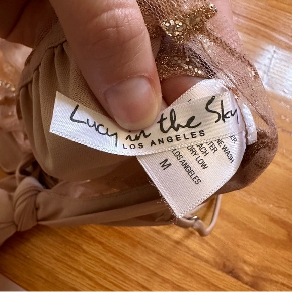 Lucy in the Sky Party Girl Glitter Mesh Set in Gold - Picture 6 of 10